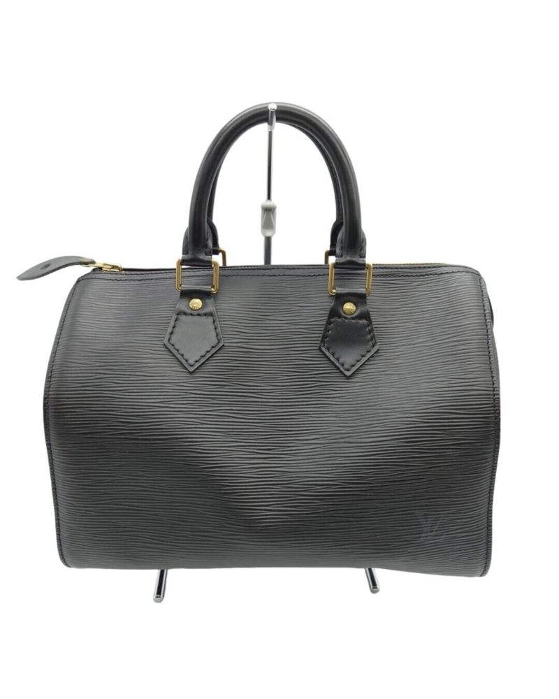 Louis Vuitton Speedy 25 Handbag Boston Bag Epi Black Leather M59032